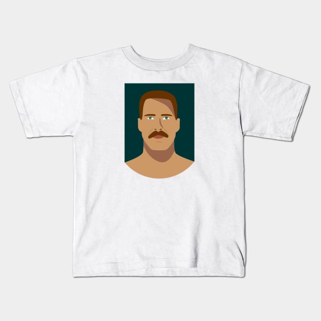 A Man with Moustache Kids T-Shirt by mrmomoart